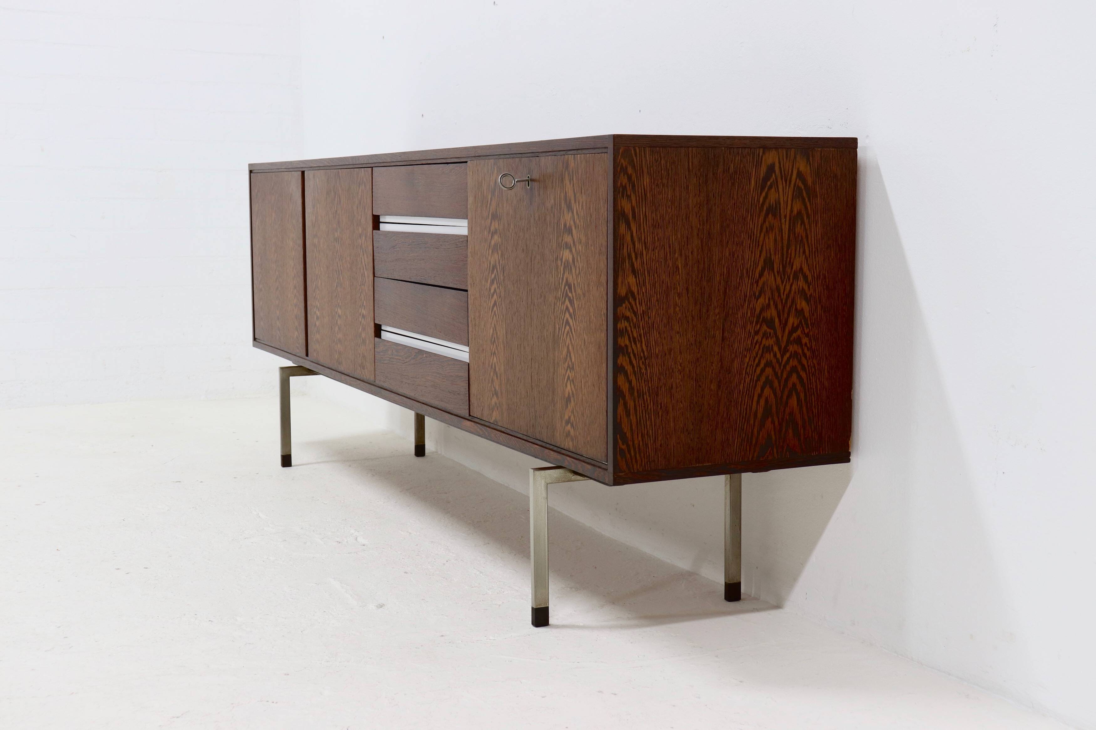 Dutch Minimalist Wenge Wooden Sideboard by Tijsseling 1970s