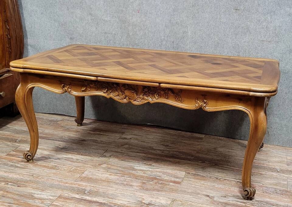 Louis XV style Provencal table in solid cherry wood, 20th century