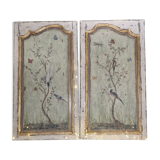 Pair of 18th painted panels and décor