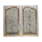 Pair of 18th painted panels and décor
