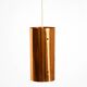 Two 50s tube pendant lamps consisting of two screwed-together copper bowls