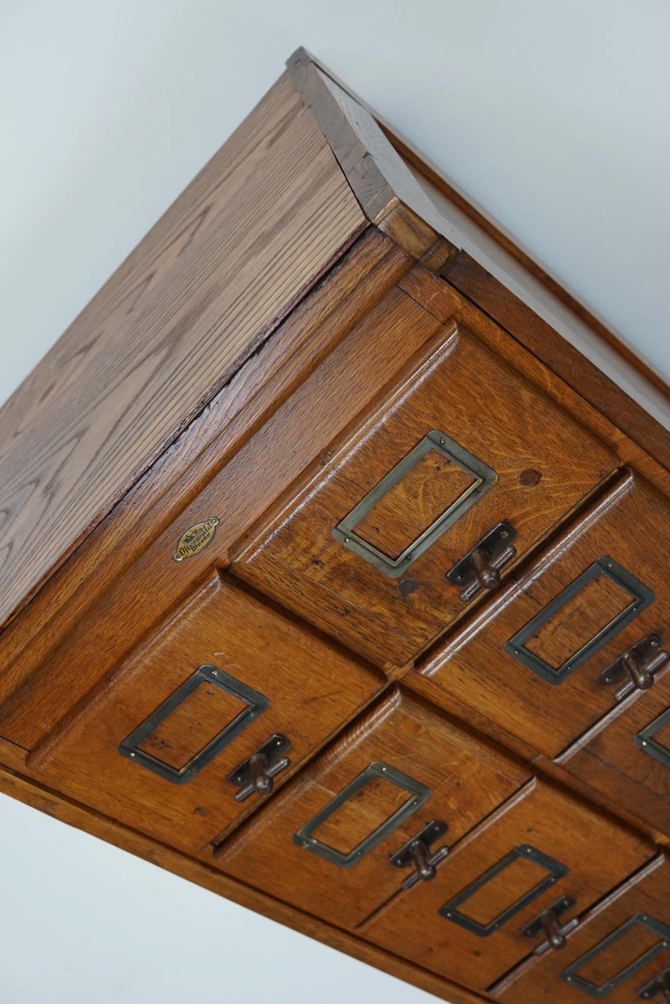 German oak drawer bank filing cabinet circa 1950