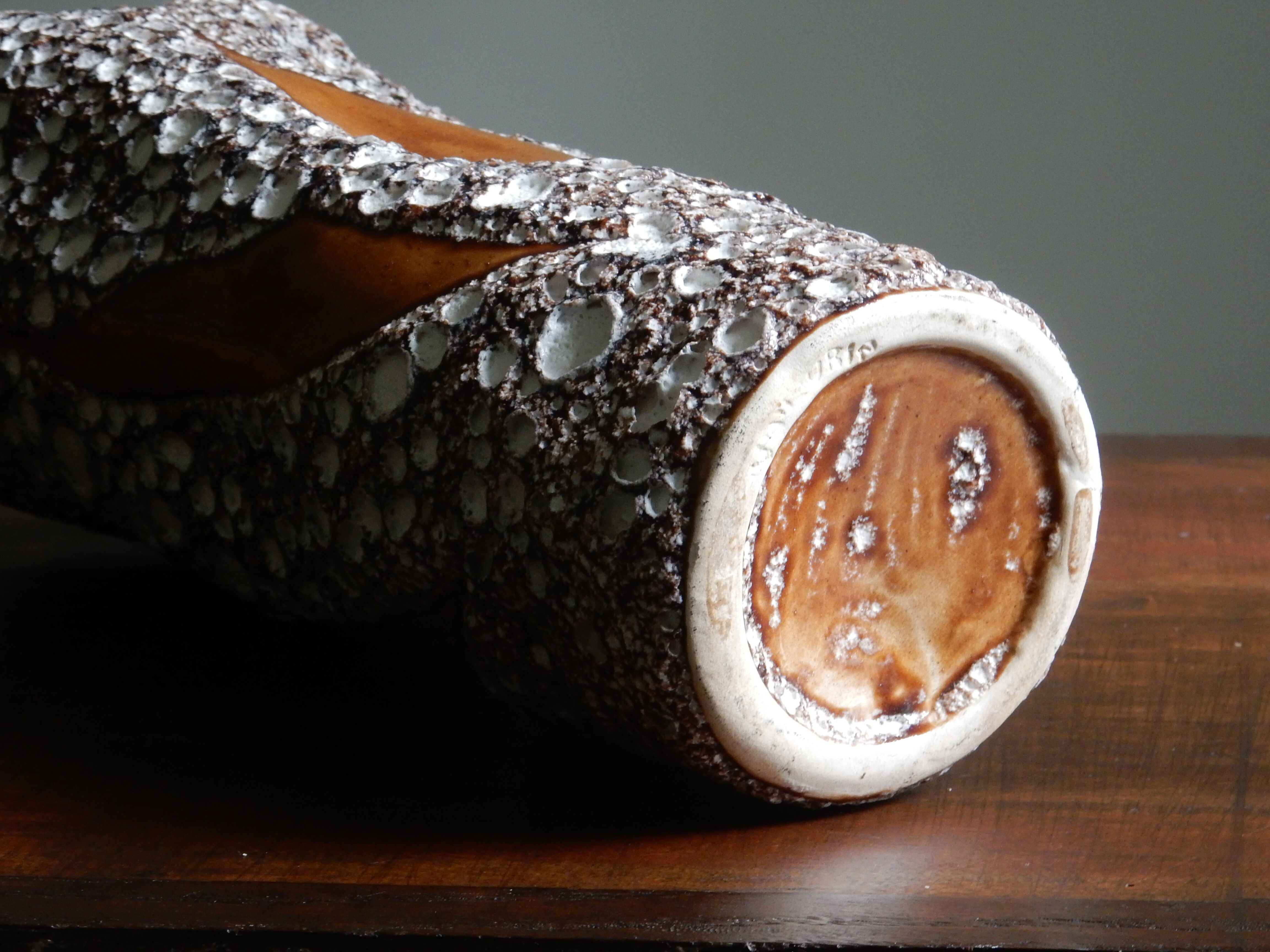 Vase Vallauris ceramic fat lava of the 60s
