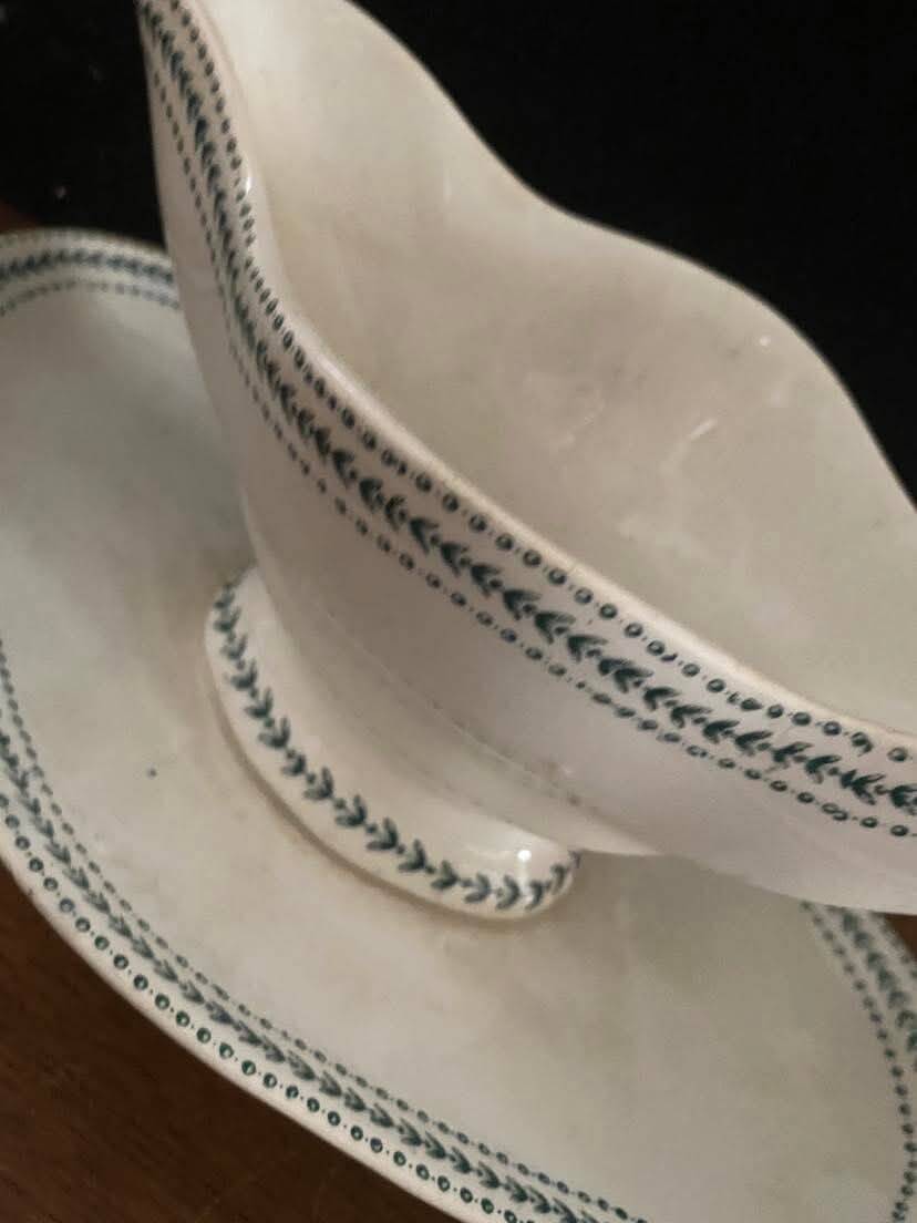 Ironstone sauce boat model Laurels.