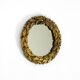 Beautiful small French mid-century wall mirror with an ornate brass frame