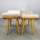 Mid Century Solid Maple Footstools with Curved Frames, 1960s