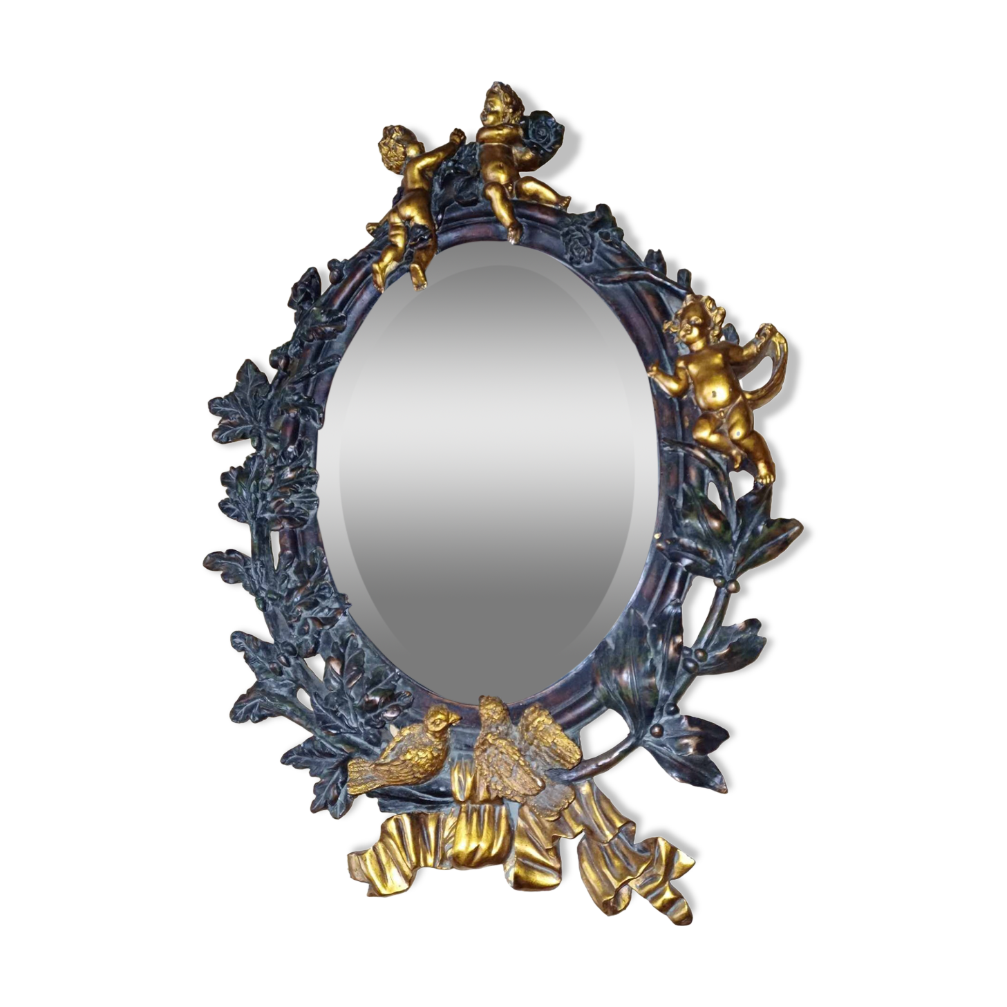 Stucco cherub mirror 65cm by 50cm