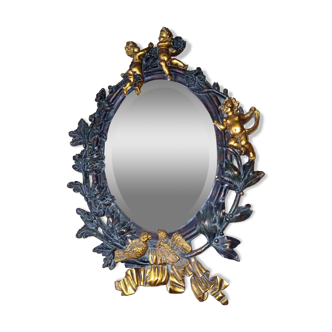 Stucco cherub mirror 65cm by 50cm