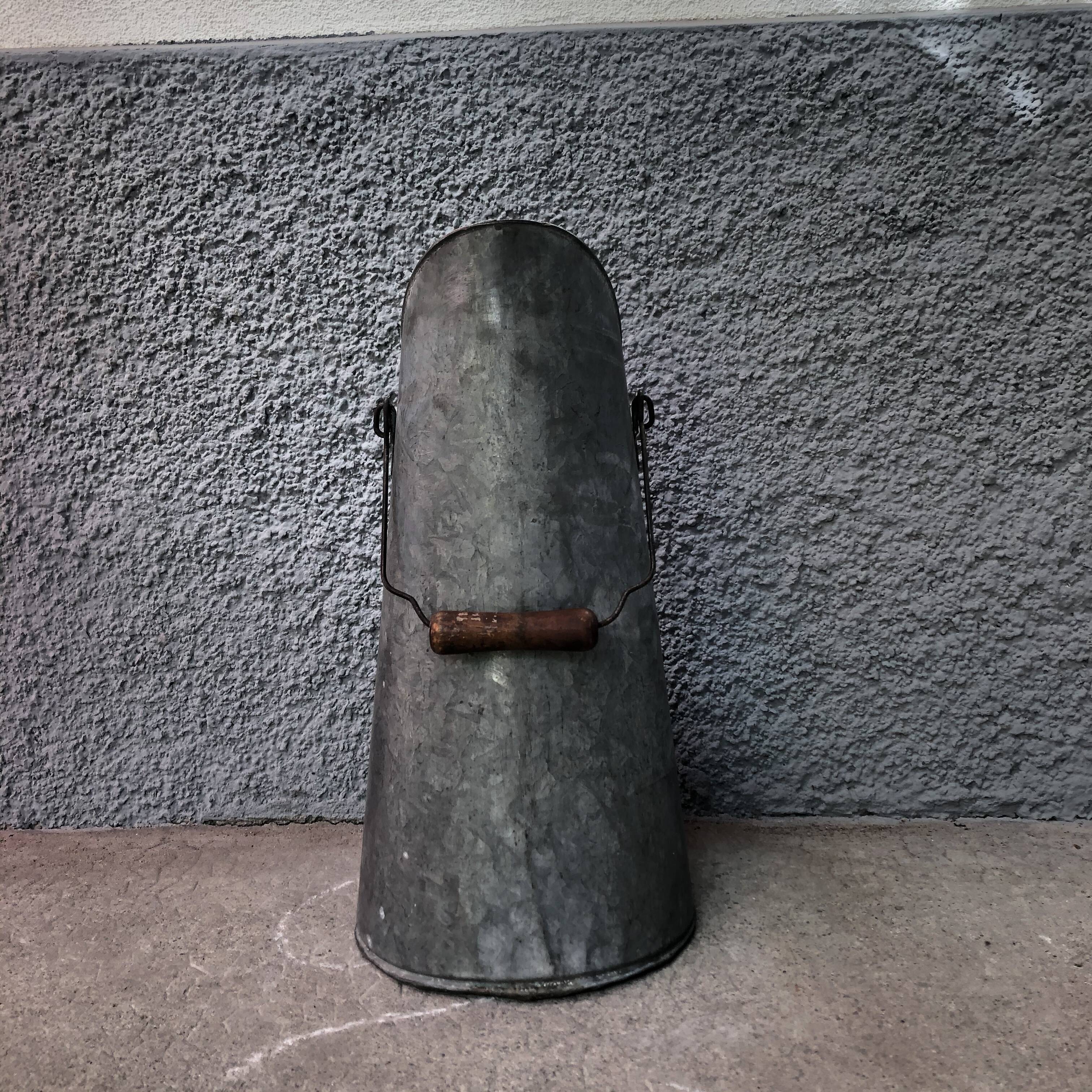Old metal coal bucket