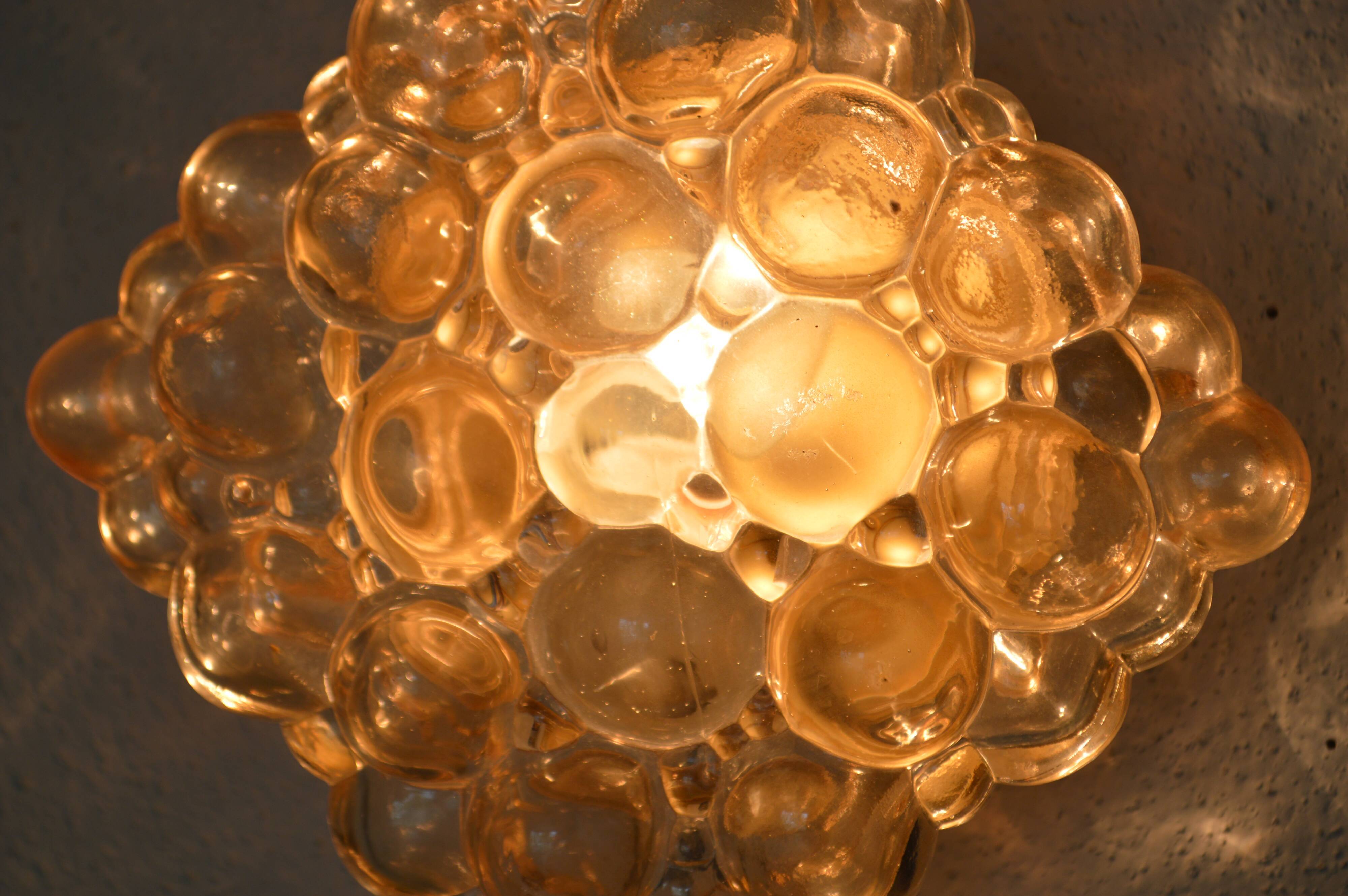 Glass wall lamp by Helena Tynell for Glashütte Limburg vintage design