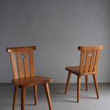 2 solid pine chairs | Göran Malmvall | Sweden | 1940s