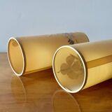 Pair of vintage dried flower lamps