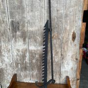 Old black wrought iron fireplace rack 18th century vintage