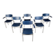 Minimalist Metal and Plywood Stackable Armchairs by Gijs Van Der Sluis, Set of 6