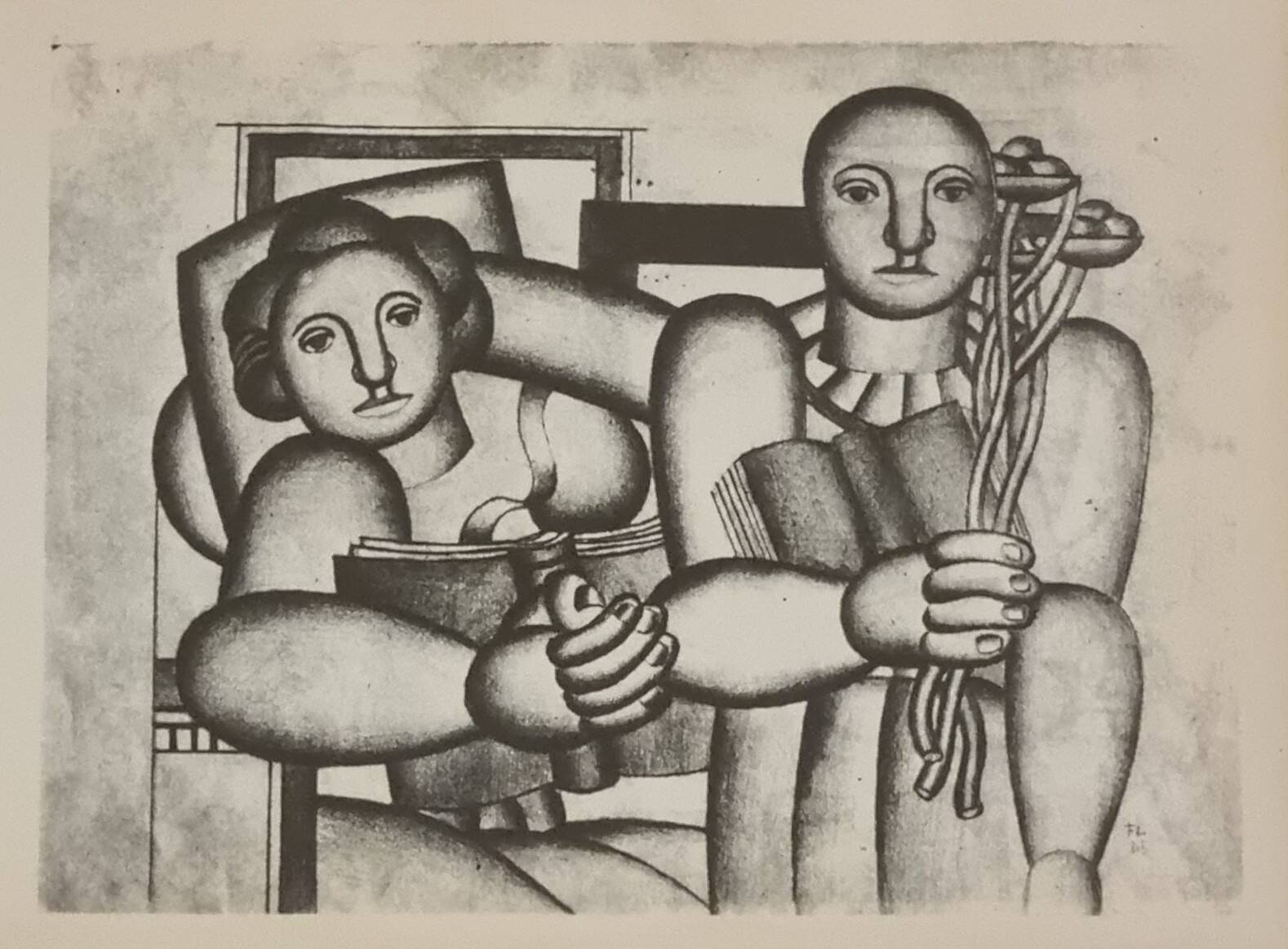 Fernand Léger, Framed typographic reproduction, gilt frame, 28 x 23 cm