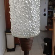 Lampe vintage laiton et verre granité