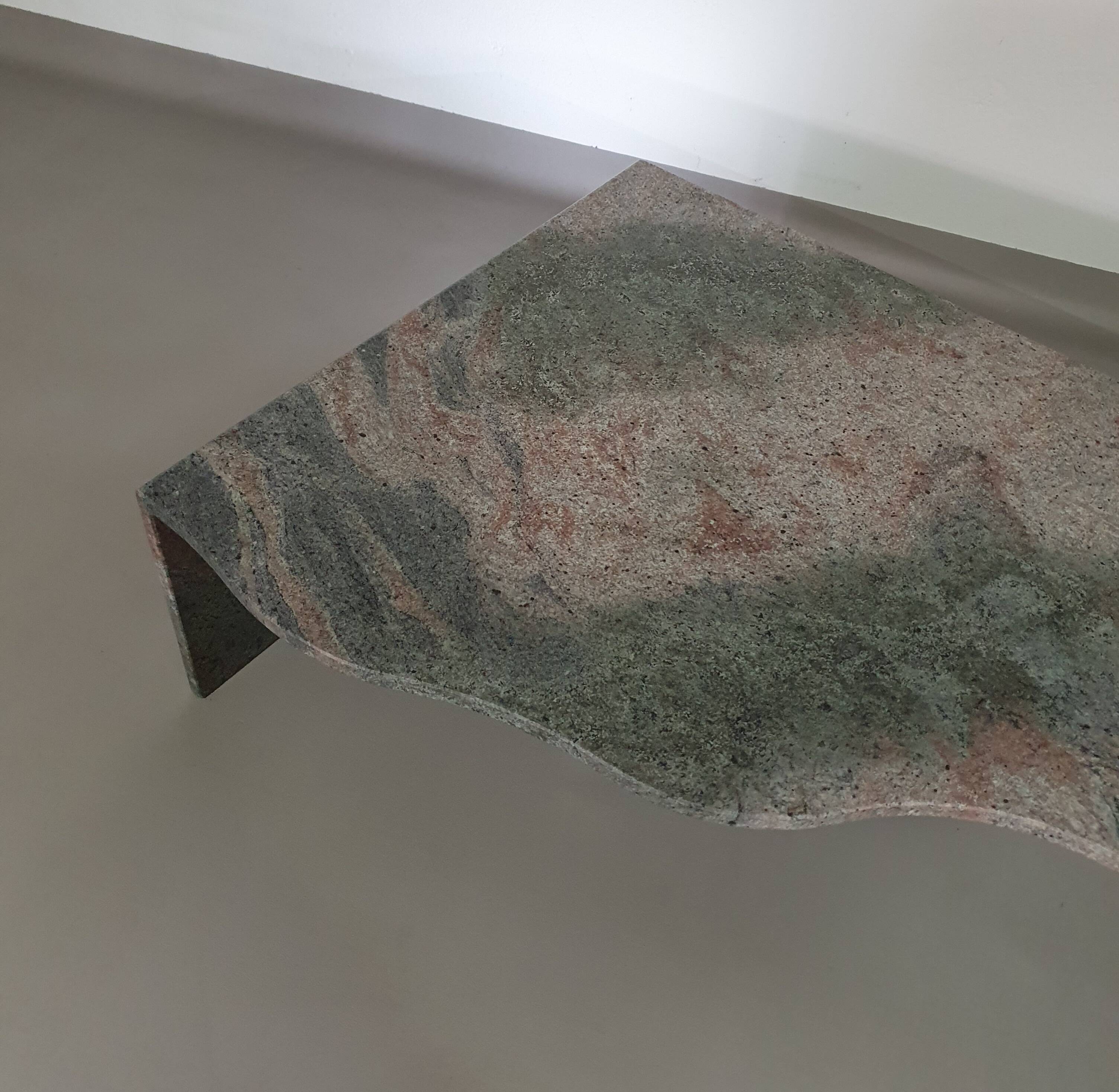 Free form granite coffee table graduated wavy front. Holland '70