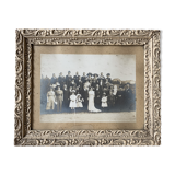 Black-white wedding photo and its frame