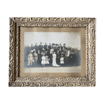 Black-white wedding photo and its frame