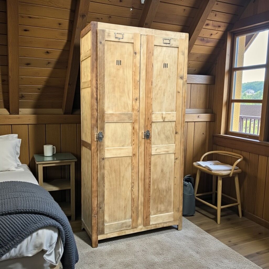 Vintage wooden wardrobe from 1940.