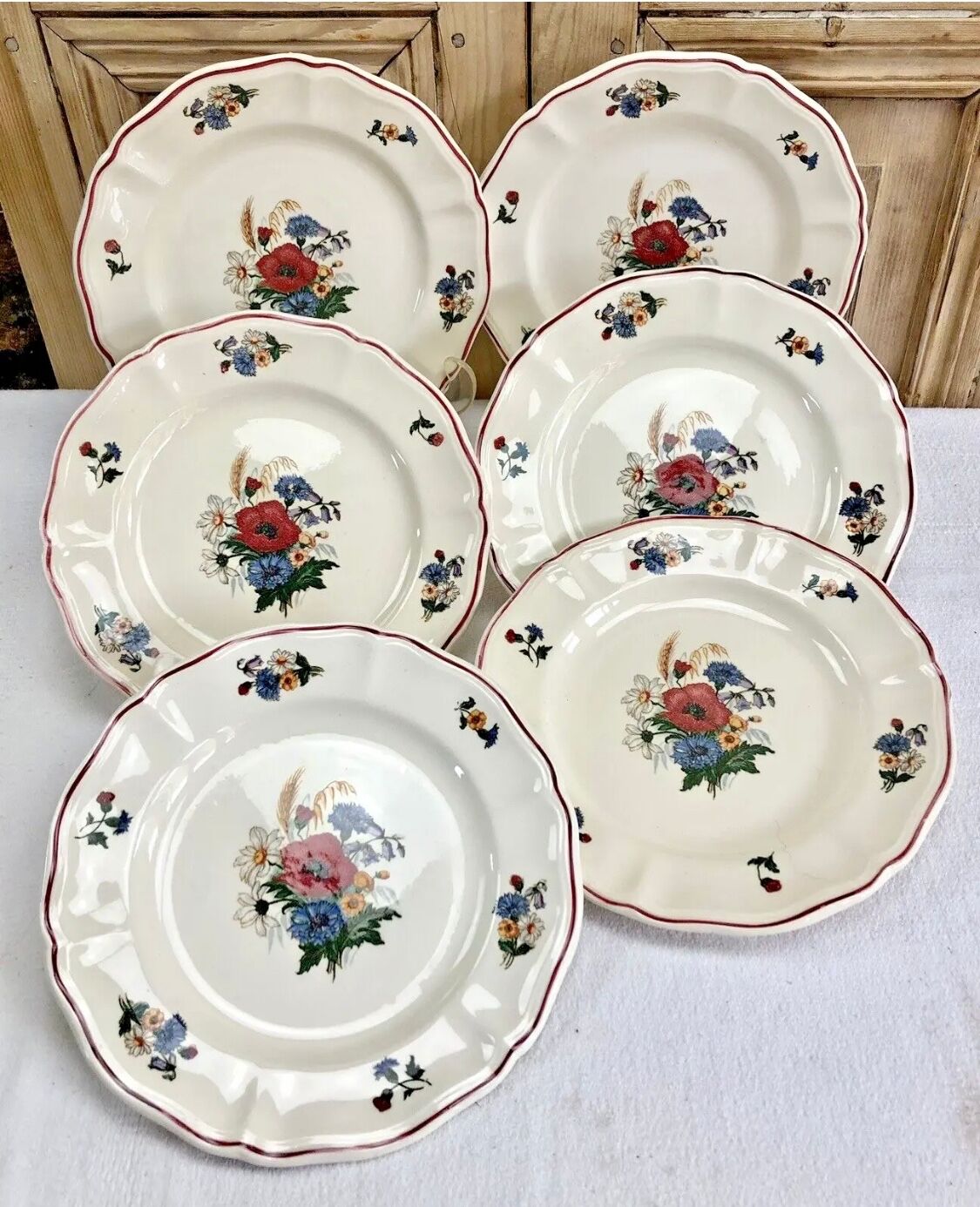 6 old dessert plates or dessert model Agreste Sarreguemines