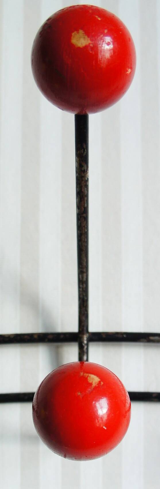 Wall coat rack with 6 colored wooden balls