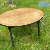 Table en bois ronde avec rallonge intégrée