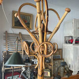 Rattan coat rack