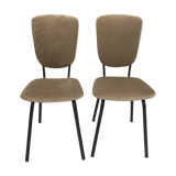 Pair of taupe velvet chairs