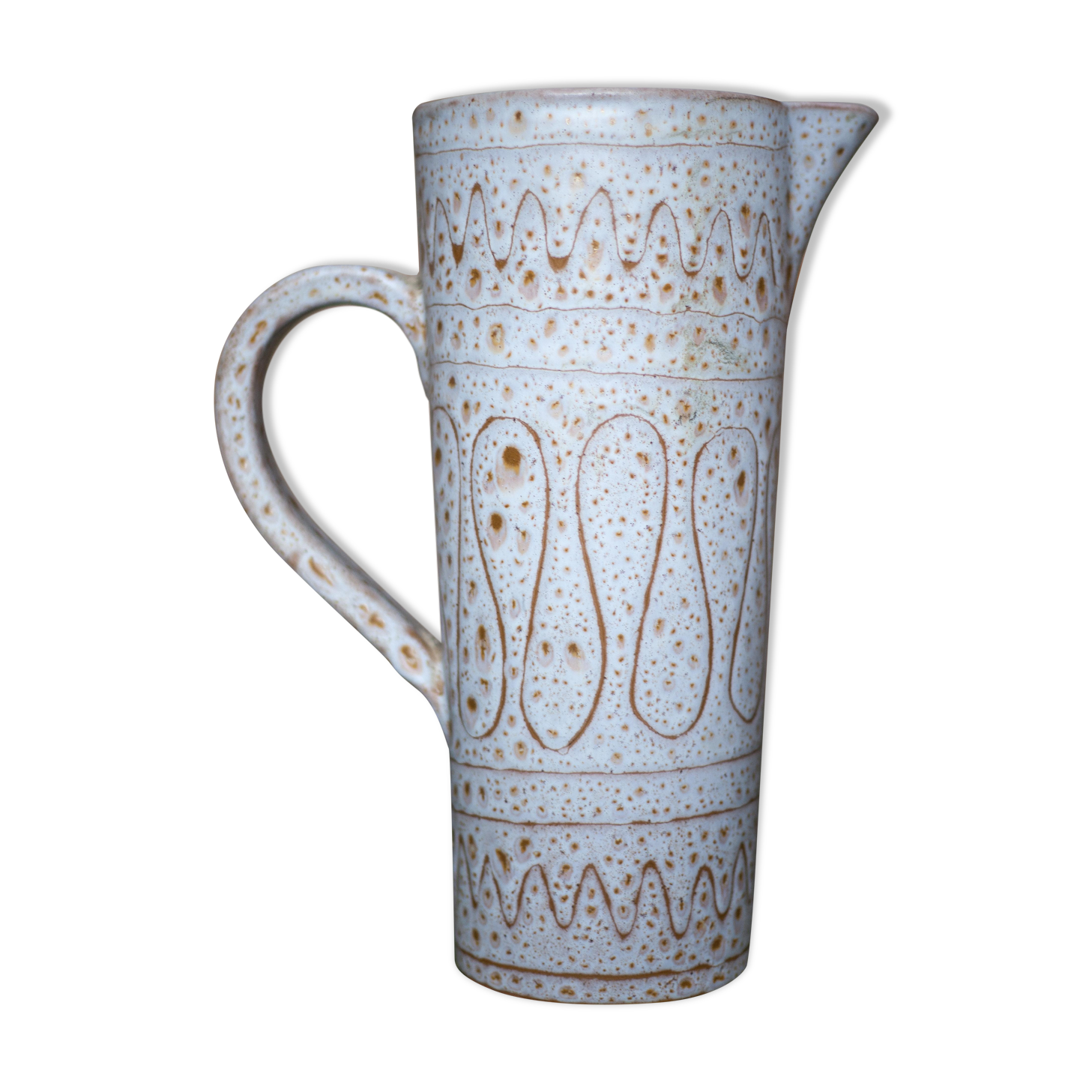 Vintage pitcher, Vallauris ceramic pitcher signed by Jean Austruy, large pitcher, vase, collection