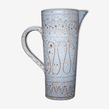 Vintage pitcher, Vallauris ceramic pitcher signed by Jean Austruy, large pitcher, vase, collection