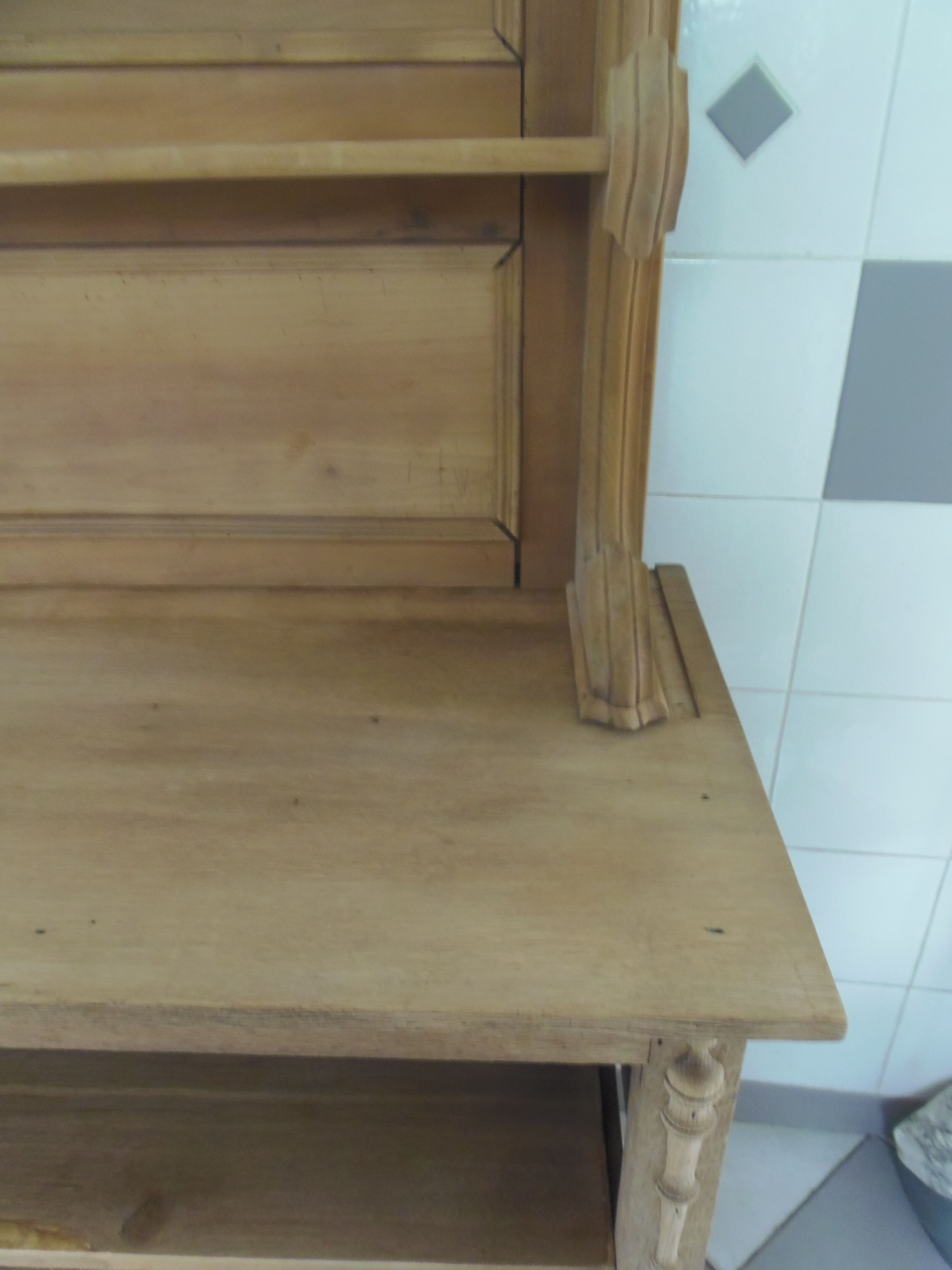 Furniture of trade, vintage service the bottom in oak the top in walnut.