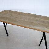Vintage industrial oak dining table