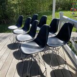 Chaises VITRA - Charles Eames - Modèle Plastic Side Chair pieds Tour Eiffel