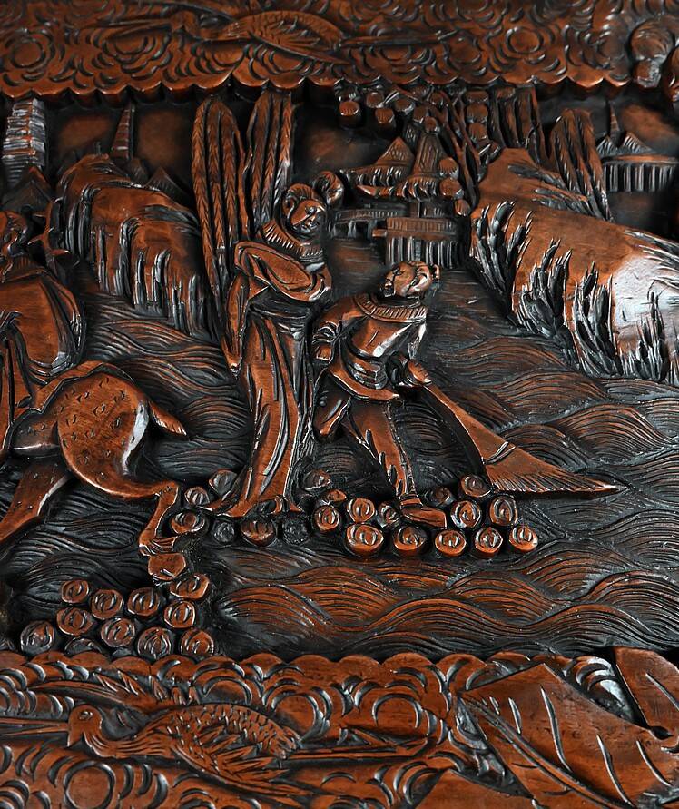 Large Camphor Wood Carved Chest, China – Mid 20th Century