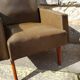 Vintage Scandinavian olive green armchairs