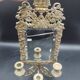Repousse brass wall mirror with three candles, beveled glass, end of 19th century, double eagles