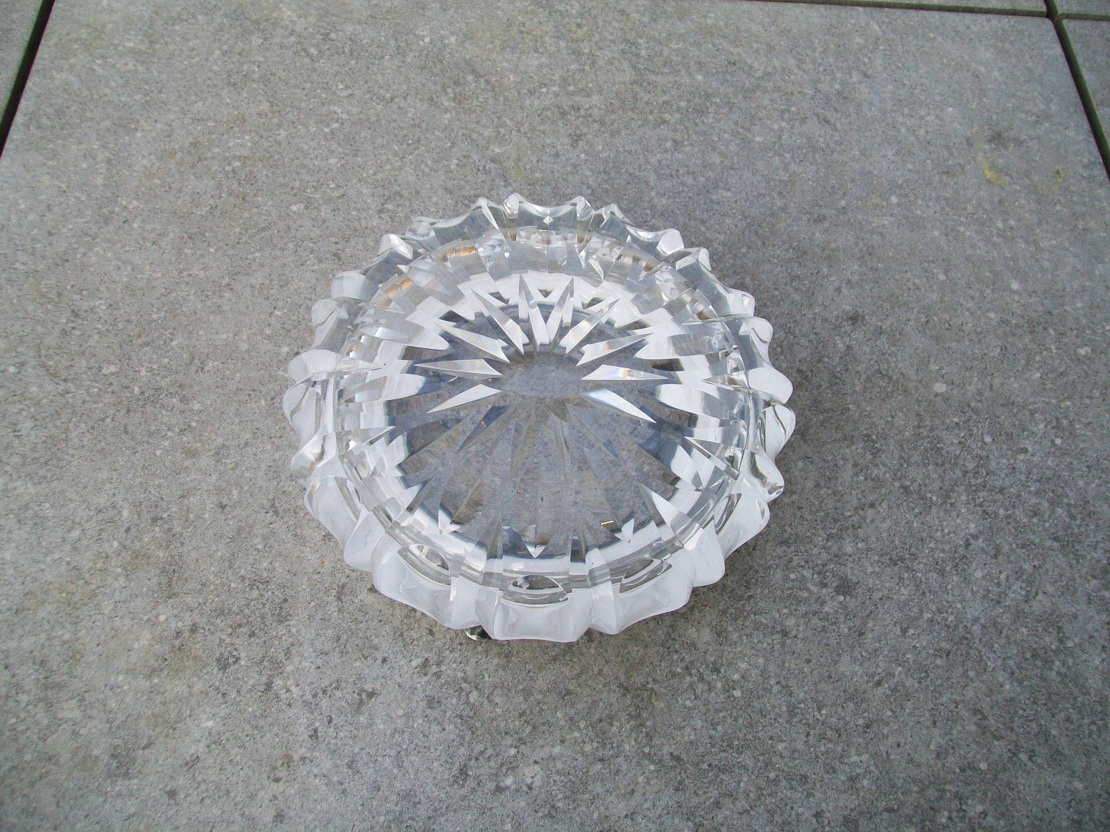 Old ashtray Crystal and sterling silver