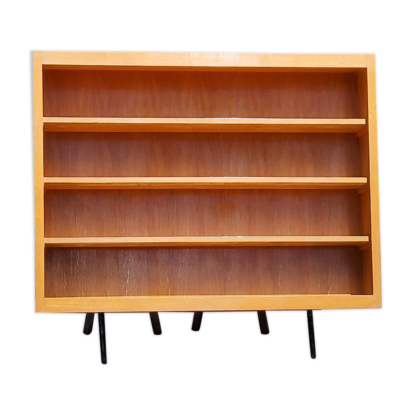 Wall shelf from the 50s in solid blond oak