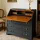 Wooden and black secretary desk