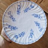 Vintage Sarreguemines porcelain dessert plate with flowers