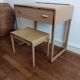Vintage metal desk/ hairdresser and stool