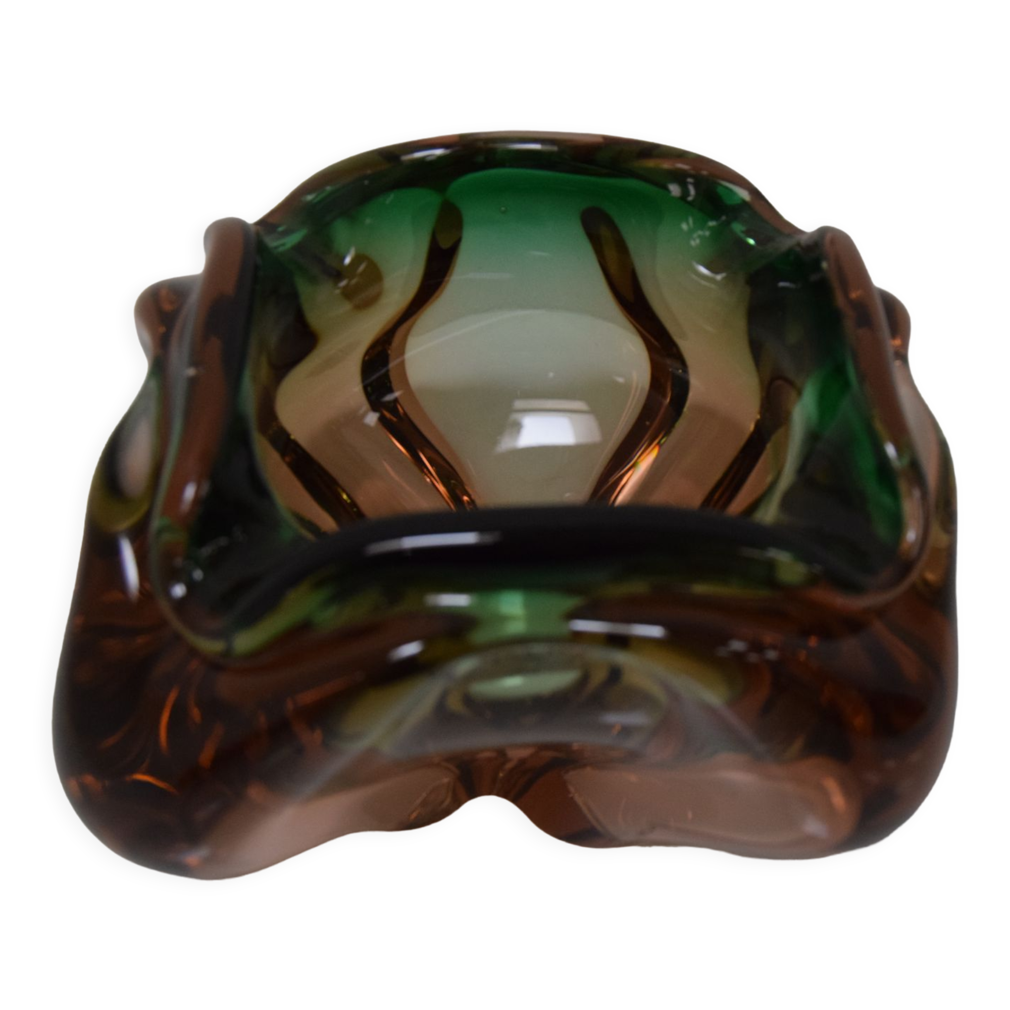 Mid-century Ashtray from Metallurgical Glass,by Glasswork Novy Bor,1960's.