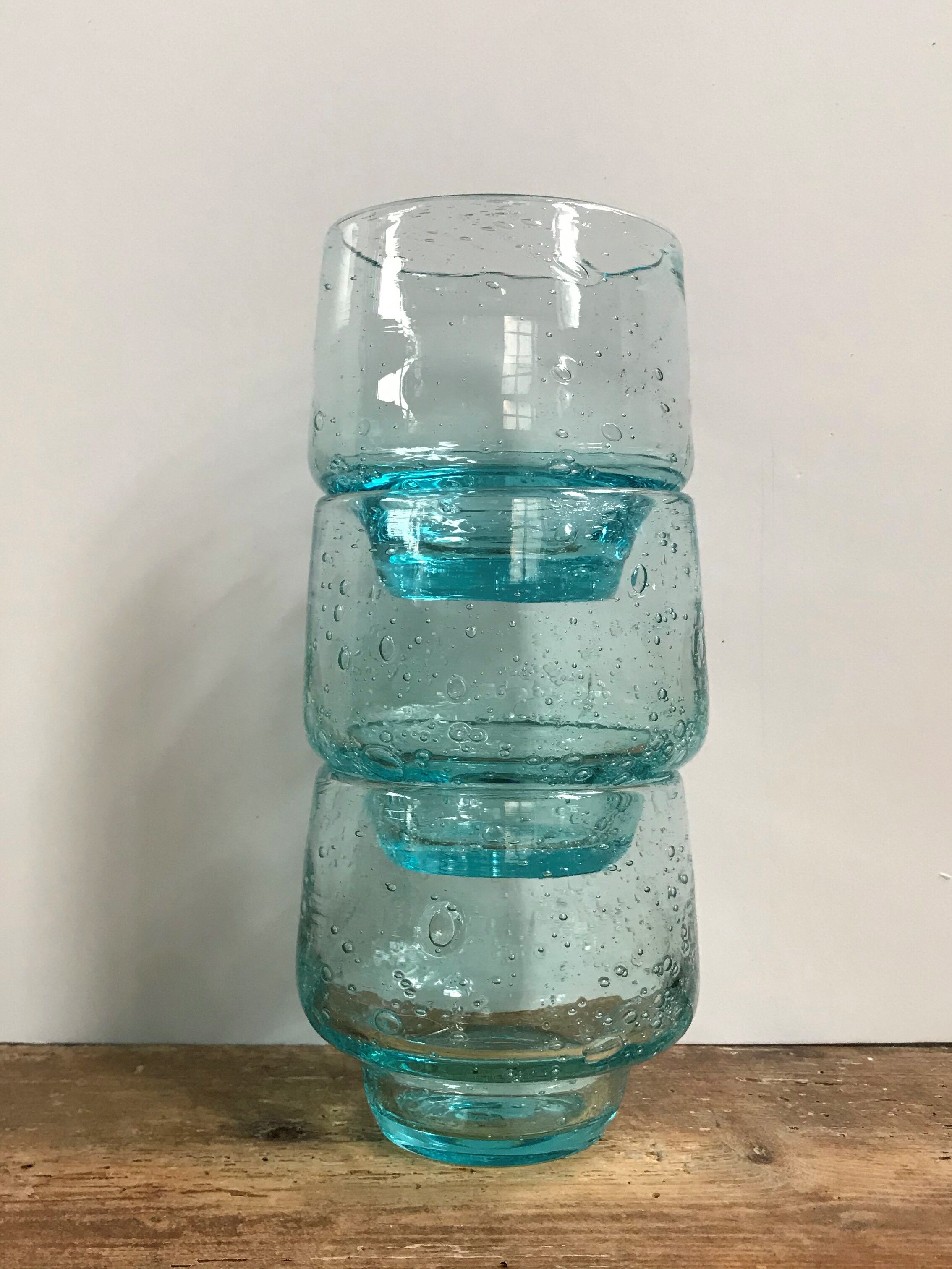 Trio of glasses of blue blue azur