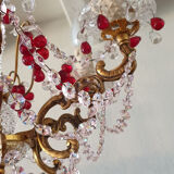Murano chandelier with red grape pampilles