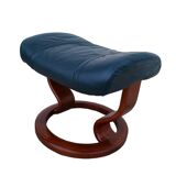 Repose-pieds/pouf en cuir vintage