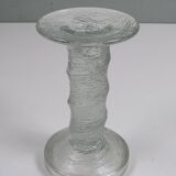 Scandinavian glass candlestick "ice glass" – Finnish design – 1960s