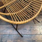 Rattan shell armchair