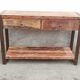 Console 2 drawers in old wood