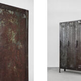 Vintage Industrial Metal Factory Cabinet, 1950s